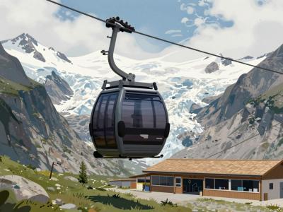 AI-generated illustration of Aiguille du Midi Cable Car