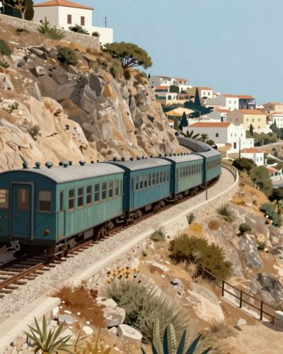 AI-generated illustration of Anacapri Funicular