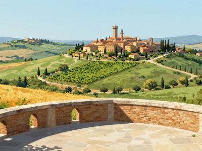 AI-generated illustration of Belvedere di Pienza