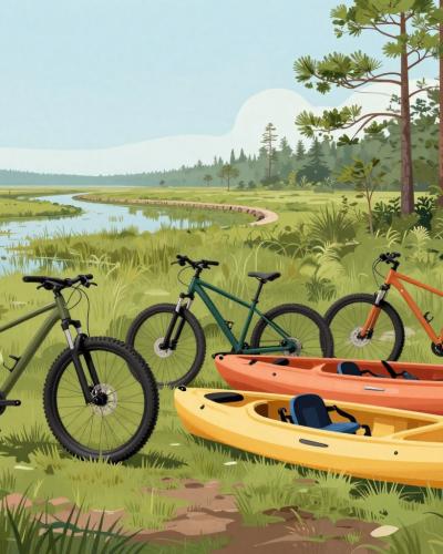 AI-generated illustration of Bici e Canoa Tours