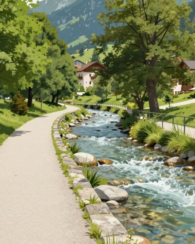 AI-generated illustration of Eisack River Promenade