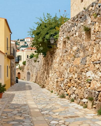AI-generated illustration of Erice Superiore (Medieval Town)