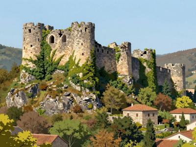 AI-generated illustration of Fortress of Cortona (Rocca di Cortona)