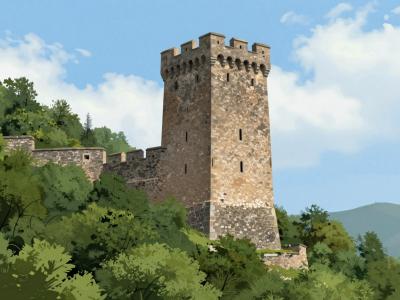 AI-generated illustration of Giardino del Baluardo