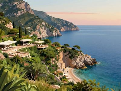 AI-generated illustration of Lido di Vico Equense