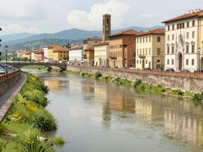 AI-generated illustration of Lungarni (Arno River Banks)