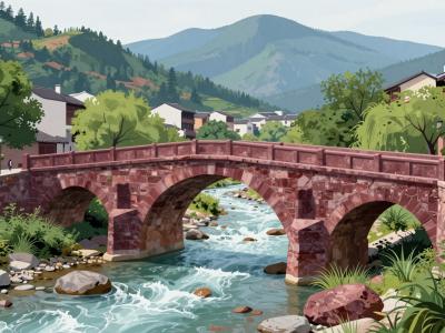 AI-generated illustration of Passerelle (Merano Bridge)