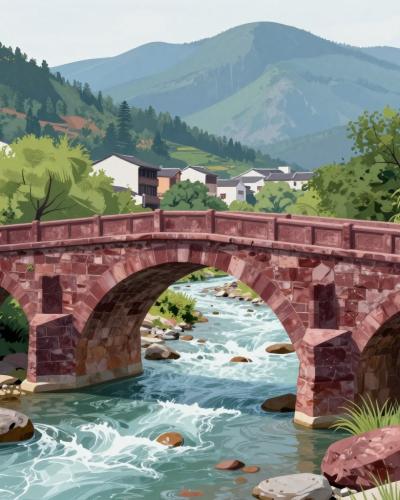 AI-generated illustration of Passerelle (Merano Bridge)