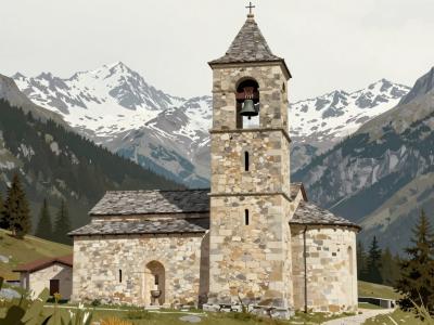AI-generated illustration of St. Vigilius Church Bell Tower