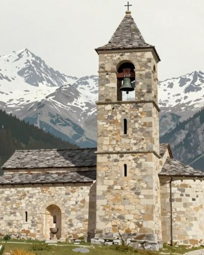 AI-generated illustration of St. Vigilius Church Bell Tower