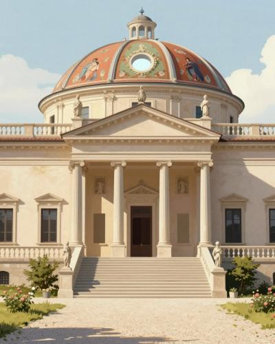 AI-generated illustration of Villa Rotonda (Temple of the Muses)