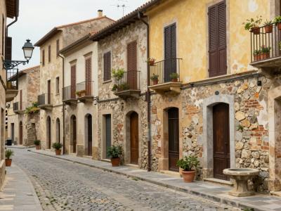 AI-generated illustration of Viterbo Old Town (Centro Storico)