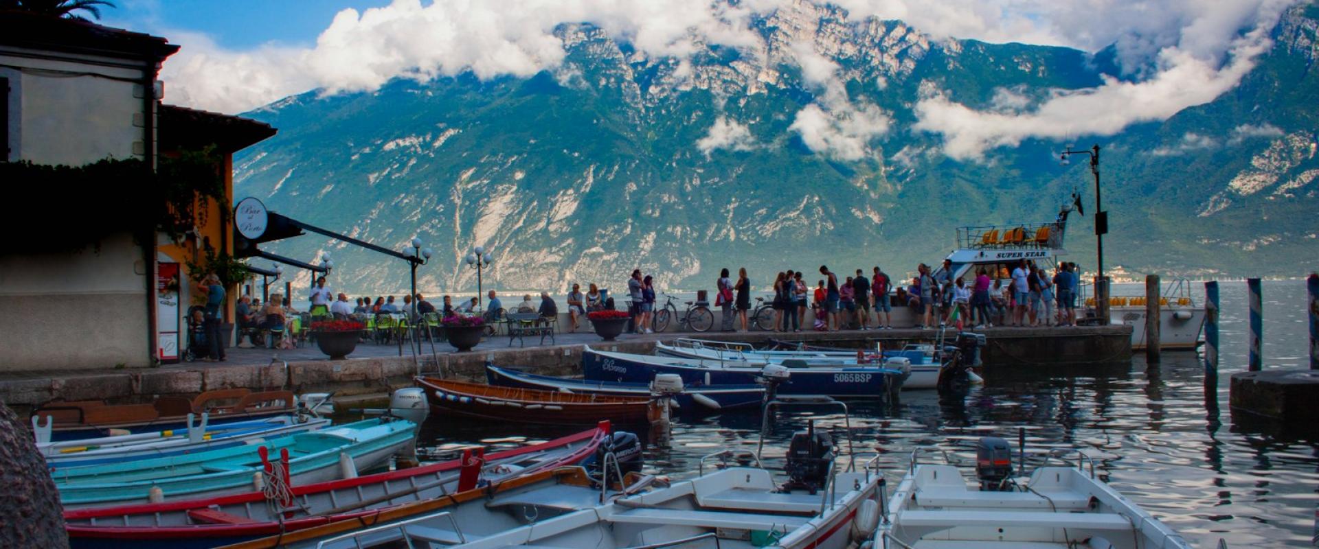 Winter Skiing and After-Ski Culture in the Dolomites Near Lake Garda