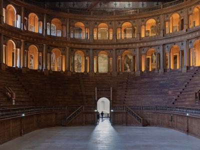 The wooden Teatro Farnese inside the Palazzo della Pilotta, Parma