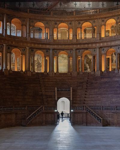 The wooden Teatro Farnese inside the Palazzo della Pilotta, Parma