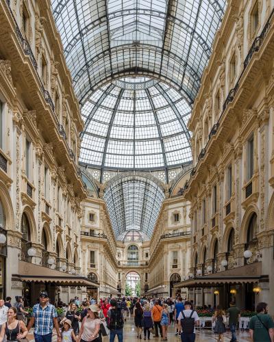 The glass-vaulted arcade of the Galleria Vittorio Emanuele II, Milan