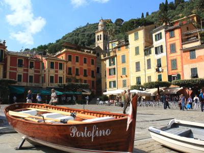 Colourful houses around the Piazzetta of Portofino