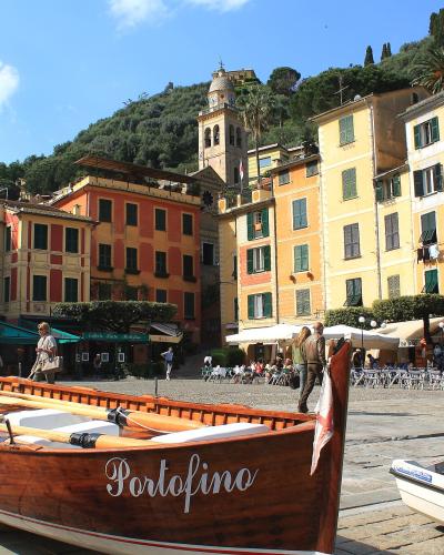 Colourful houses around the Piazzetta of Portofino