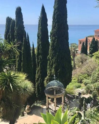 Cypresses and sea views in the Hanbury Botanical Gardens