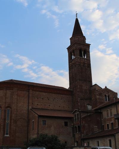 The Gothic church of Santa Corona and its bell tower in Vicenza