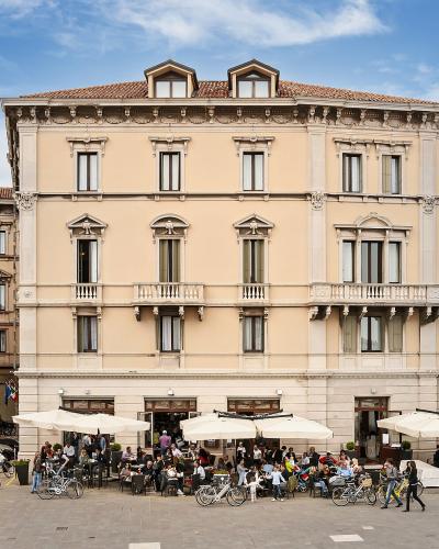 Café tables on a square in Chioggia