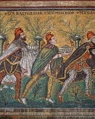 The procession of the Magi mosaic in Sant'Apollinare Nuovo, Ravenna