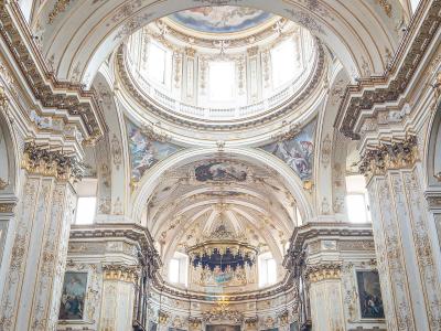 The bright Baroque nave of Bergamo Cathedral
