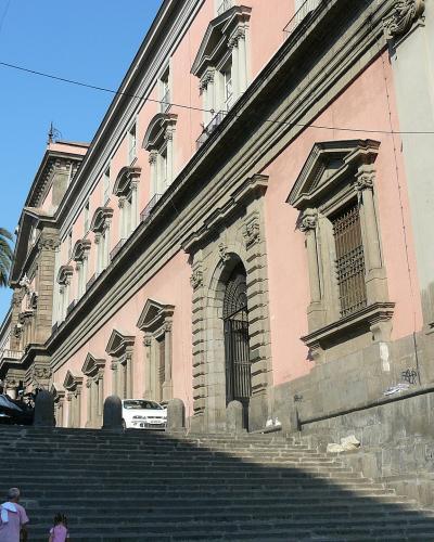 The facade of the National Archaeological Museum of Naples