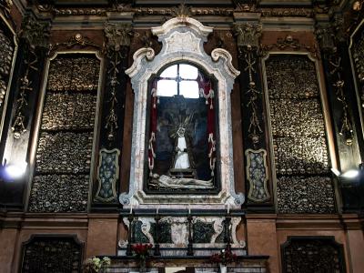 The bone-lined ossuary chapel of San Bernardino alle Ossa, Milan