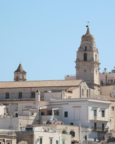 Vieste old town crowned by its cathedral bell tower